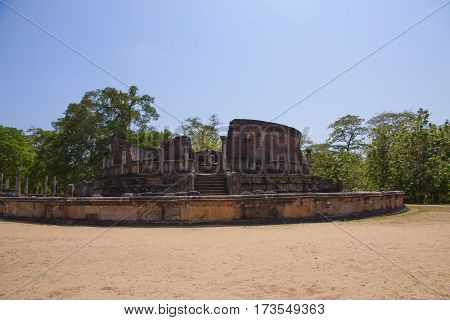 Polonnaruwa Vatadage Polonnaruwa or Pulattipura ancient city of the Kingdom of Polonnaruwa in Sri Lanka