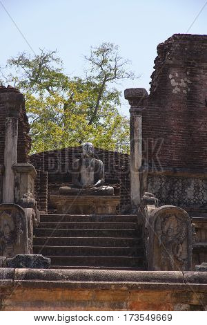 Polonnaruwa Vatadage Polonnaruwa or Pulattipura ancient city of the Kingdom of Polonnaruwa in Sri Lanka