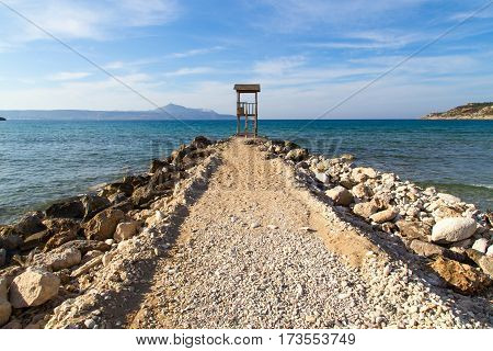 lifeguard hut on the sea. no people