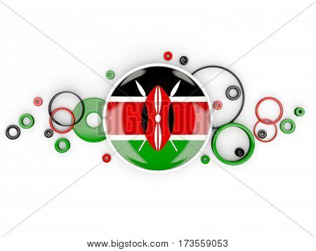 Round Flag Of Kenya With Circles Pattern