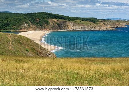 Seascape with beach at the mouth of the Veleka River, Sinemorets village, Burgas Region, Bulgaria
