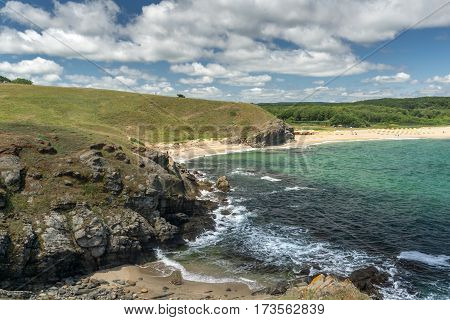 Seascape with beach at the mouth of the Veleka River, Sinemorets village, Burgas Region, Bulgaria