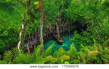 To Sua ocean trench - famous swimming hole, Upolu, Samoa, South Pacific