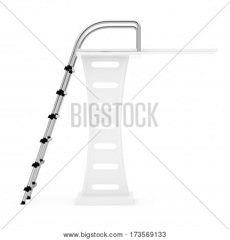 Swimming Pool Jump Board on a white background. 3d Rendering.