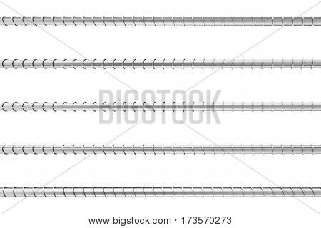 Metal Reinforcement Steel Rebars on a white background. 3d Rendering.