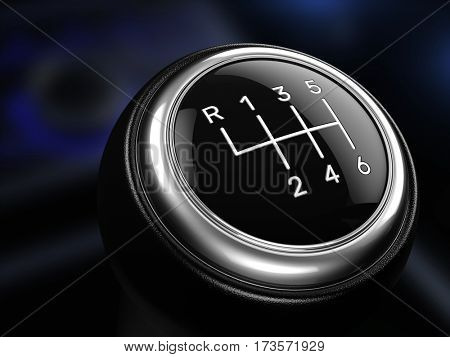 Close up of Gear stick - 3d render