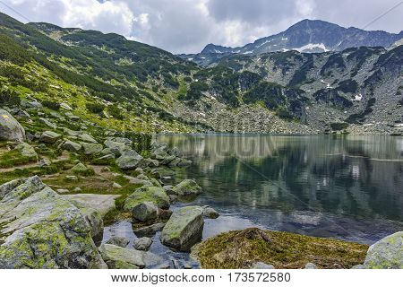 Landscape with Fish Banderitsa lake and Banderishki chukar peak,  Pirin Mountain, Bulgaria
