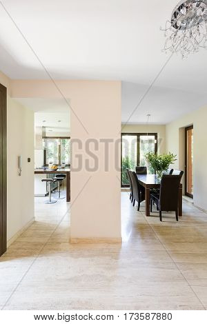 Corridor Open To Kitchen And Dining Area