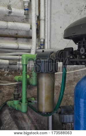 View of the filter of a water softener