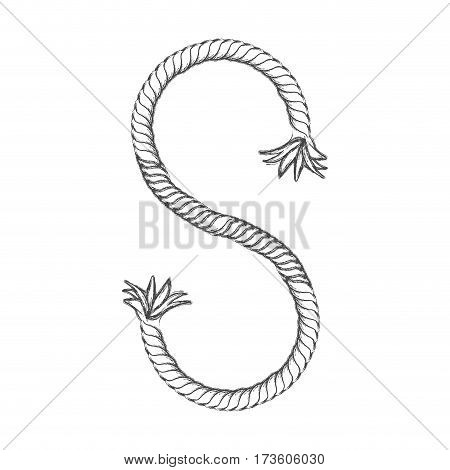 silhouette nautical break rope icon design vector illustration