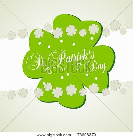 Typographic Map Dedicated To St. Patrick's Day With Green Elements And Symbols Of The Holiday As Pos