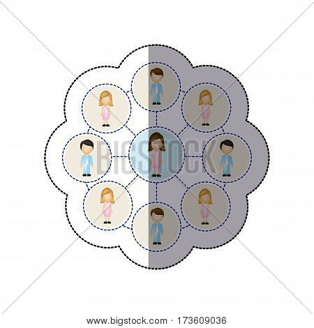 color people connection icon, vector illustraction design