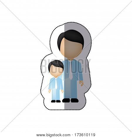 color man with his son icon, vector illustraction design