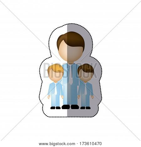 color man her boys twins icon, vector illustraction design image