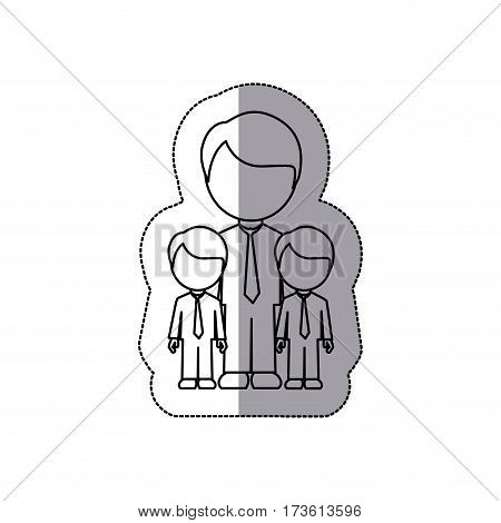silhouette man her boys twins icon, vector illustraction design image