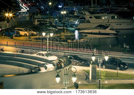 Zakynthos, Greece - SEPTEMBER 2016: Solomos Square at night time