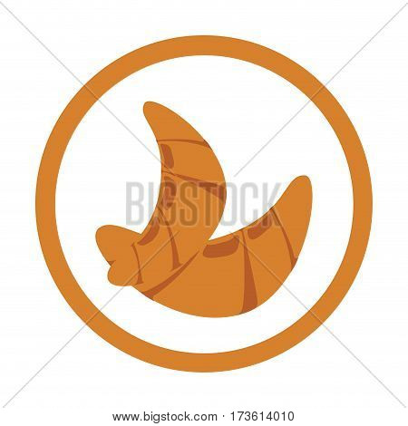 colorful silhouette in circular frame with croissants bread vector illustration