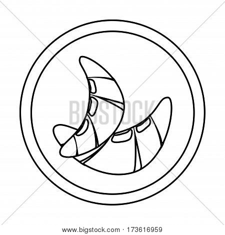 silhouette in circular frame with croissants bread vector illustration