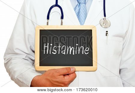 Histamine - Doctor with chalkboard on white background