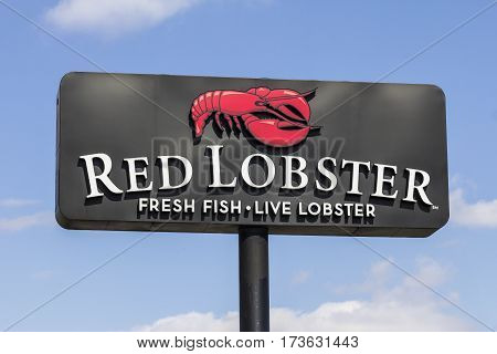 Indianapolis - Circa February 2017: Red Lobster Casual Dining Restaurant Red Lobster is owned by Golden Gate Capital III