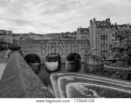 Pulteney Bridge In Bath In Black And White