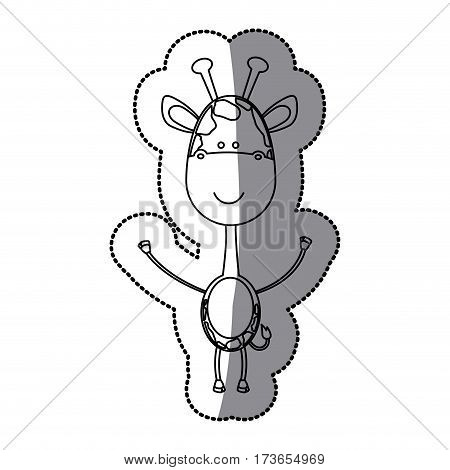 contour sticker girafe icon, vector illustraction design image