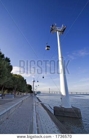 Struttura della funivia a Lisbona - Portogallo