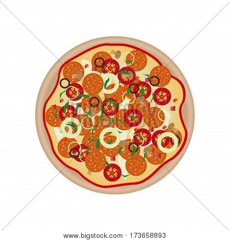 sticker color pizza icon, vector illustraction design image