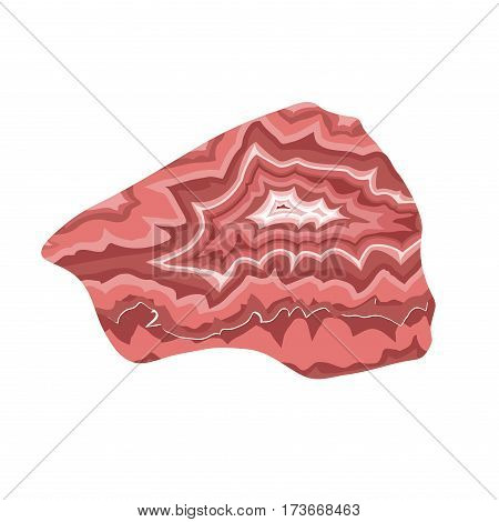 Semi precious gemstone jewel natural precious vector stone and mineral colorful shiny jewelry material agate geology crystal isolated illustration. Granite chalcedony beauty amethyst.