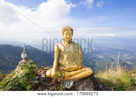 the beautiful Buddha with Twilight sky background.