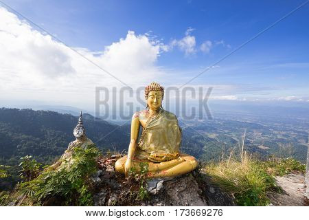 the beautiful Buddha with Twilight sky background.