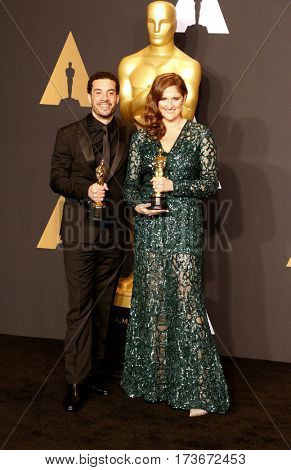 Caroline Waterlow and Ezra Edelman at the 89th Annual Academy Awards - Press Room held at the Hollywood and Highland Center in Hollywood, USA on February 26, 2017.