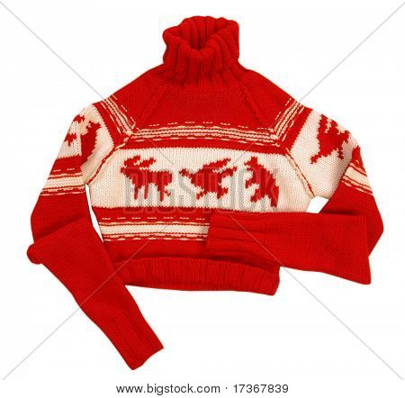 casaco de Inverno camisola de lã vermelho