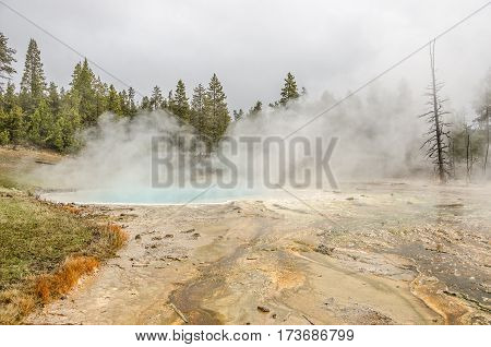Silex Spring is in the Lower Geyser Basin in Yellowstone National Park