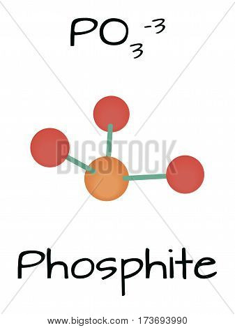 molecule Phosphite isolated on white in vector