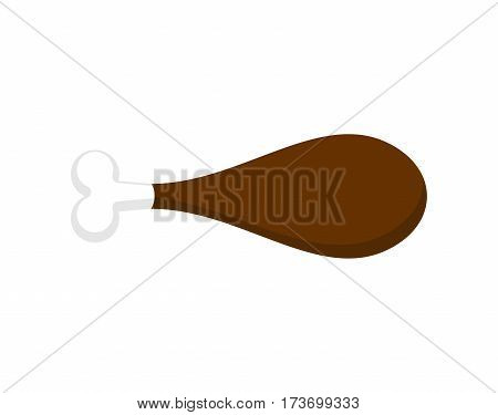 Meat On Bone. Hamon Isolated. Ham On White Background