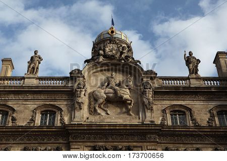 The facade of City Hall. Lyon. France.