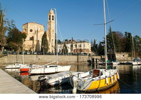 Tremezzo, Italy - 13 April 2015: The coast of lake Como at Tremezzo on Italy