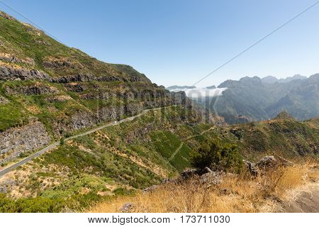 View the pass Boca da Encumeada in Madeira. Portugal