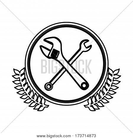 figure symbol wrench and monkey wrench icon, vector illustration design image