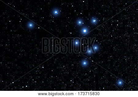 Milky way stars on a dark sky - Orion's belt.