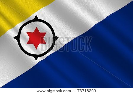 Flag of Bonaire is an island in the Leeward Antilles in the Caribbean Sea. Special municipality of the Netherlands. 3d illustration