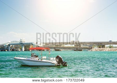 Matchine Boat On Green Ocean