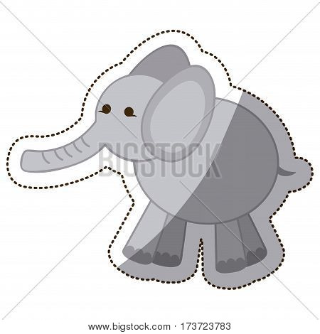 color elephant icon stock, vector illustration design image