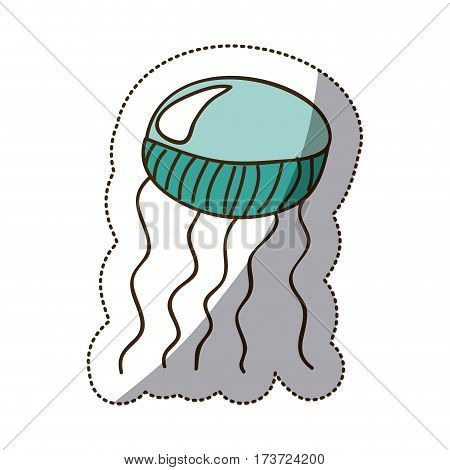 color jellyfish icon stock, vector illustration design image