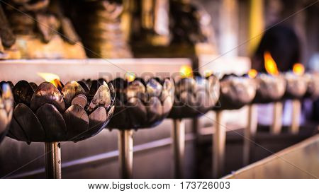 Candle in Wat Phar That Doi Suthep, Thai temple in Chiangmai Thailand