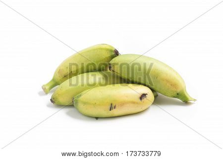 Lady Finger Banana Ouro isolated on white background