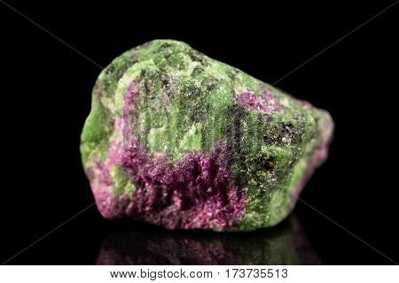 Zoisite And Ruby Gemstone, Black Background, Mineral, Healing