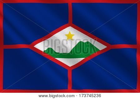 Flag of Sint Eustatius also known affectionately to the locals as Statia of the Netherlands. 3d illustration