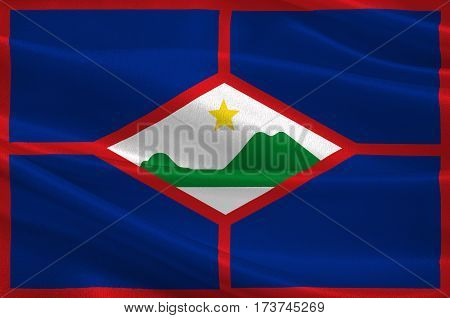 Flag of Sint Eustatius also known affectionately to the locals as Statia of the Netherlands. 3d illustration